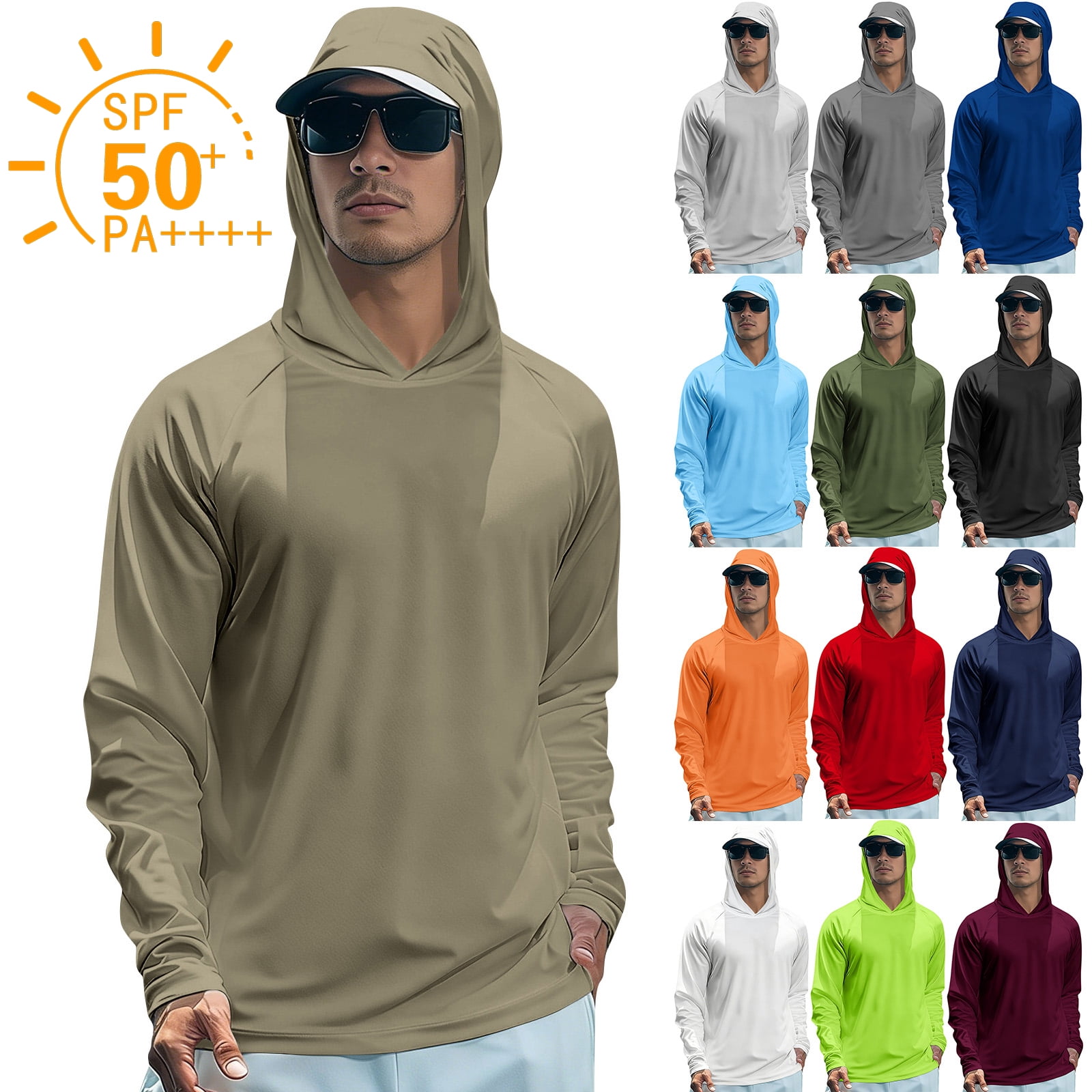 Fishing Shirts for Men UPF 50+ Sun Protection Long Sleeve Shirts Uv ...