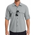 thumbnail image 1 of Mens Sun Protection Work Shirts Lightweight Long Sleeve Travel Fishing Hiking Shirt for Men Button Down Tops, 1 of 8