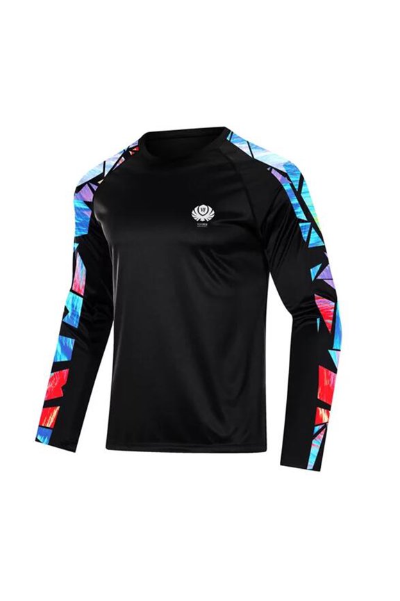 Fishing Shirts for Men Sun Protection UPF 50+ Rash Guard Long Sleeve Quick Dry Lightweight Black M