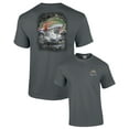 thumbnail image 1 of Fishing Short Sleeve T-shirt Jumping Rainbow Trout-charcoal-small, 1 of 4