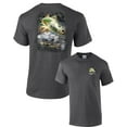 thumbnail image 1 of Fishing Short Sleeve T-shirt Jumping Striped Bass-heathergray-xxxl, 1 of 4