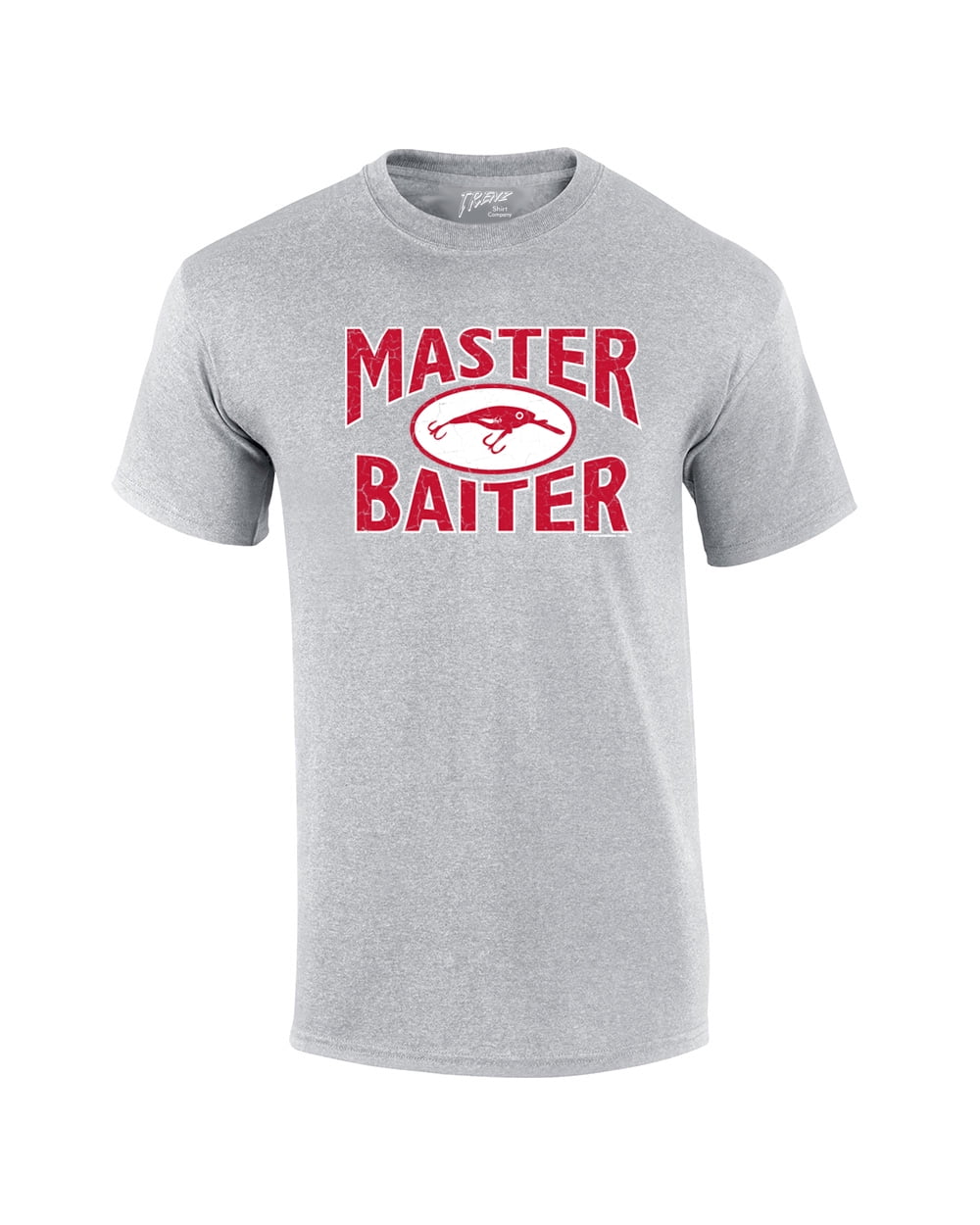 Fishing Short Sleeve T-shirt Master Baiter Hook Lure-red-XXXL