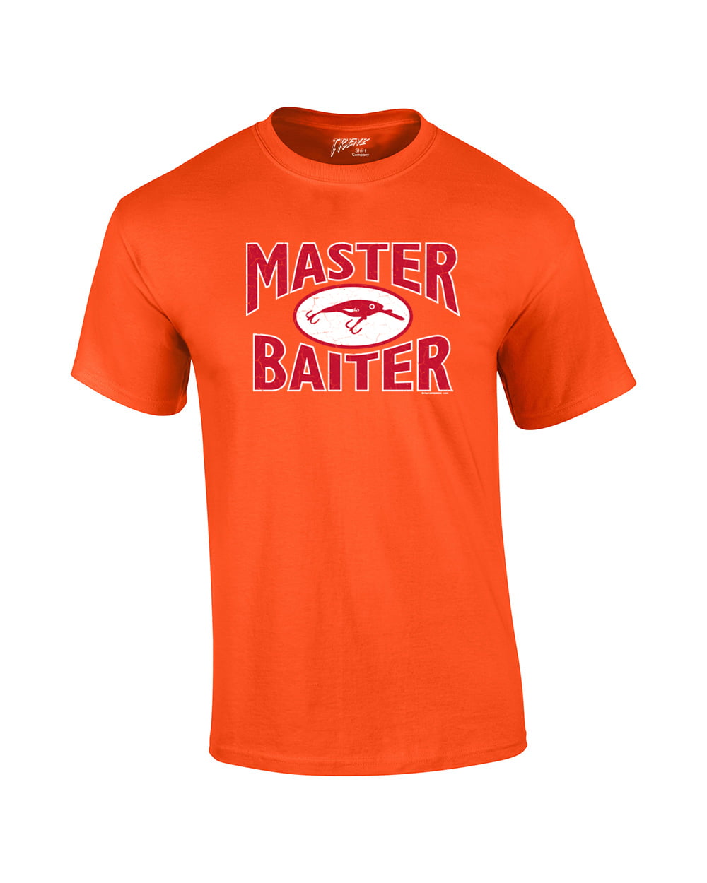 Fishing Short Sleeve T-shirt Master Baiter Hook Lure-red-XXXL