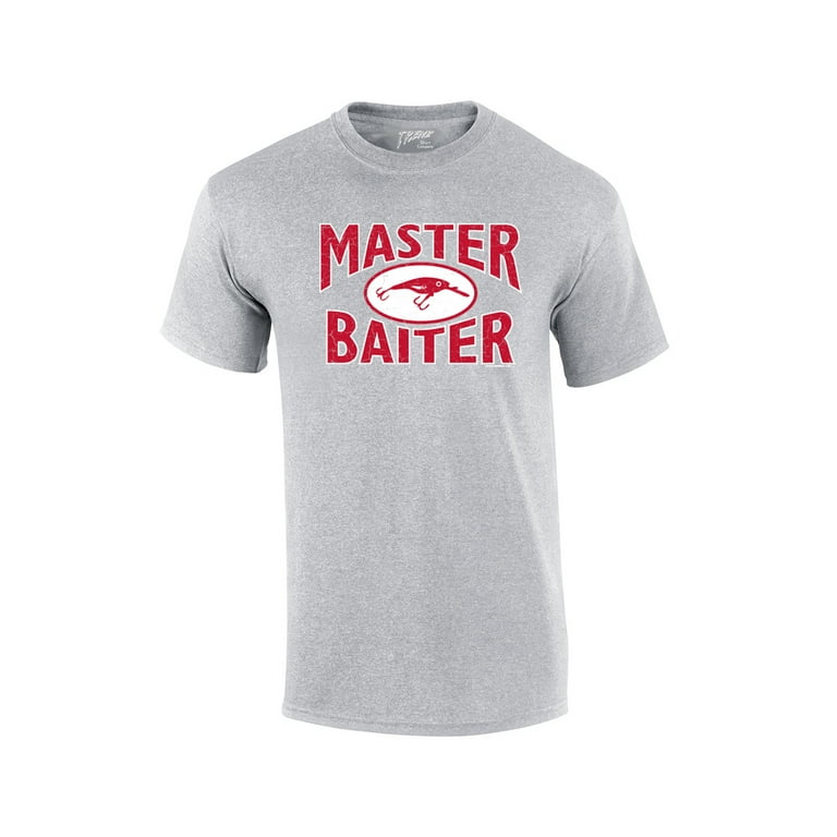 Fishing Short Sleeve T-shirt Master Baiter Hook Lure-sportsgray-4xl
