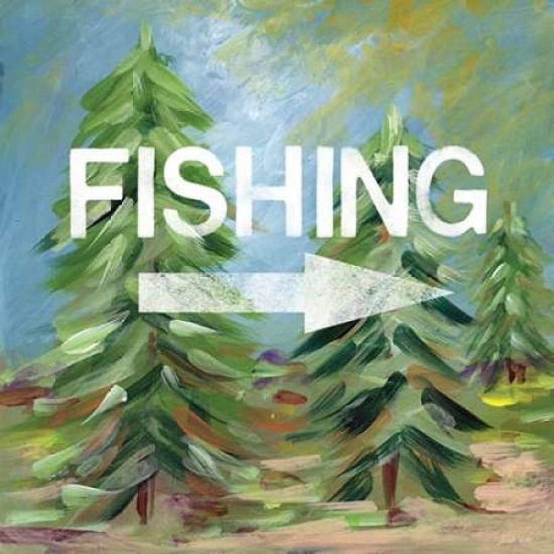 Fishing Sign Canvas Art - Linda Woods (24 x 24)