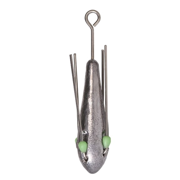 Fishing Sinker Weights, 50g-110g Metal Drop Shot Sinkers with Luminous Bead Connector