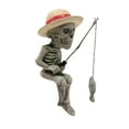 thumbnail image 1 of Fishing Skeleton Sculpture Halloween Garden Decorations, Mini Skeleton Figurines Statue Decor, Resin Gothic Decor for Home Office Desk Unique Holiday Ornament Used to Pond Fountain, 1 of 4