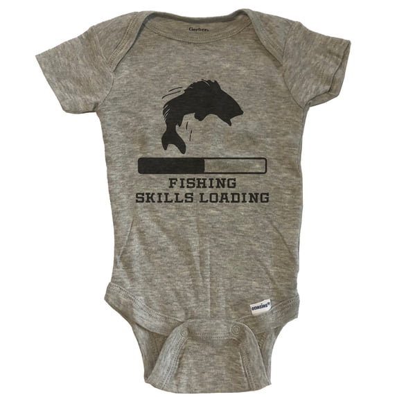 Fishing Skills Loading Funny Sports Humor Baby Bodysuit - Grey
