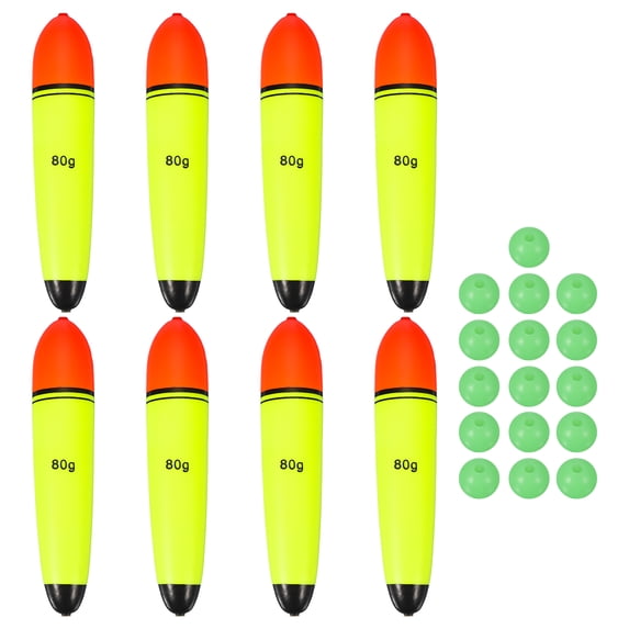 Fishing Slip Bobbers, EVA Foam Bobbers Slip Floats with Fish Beads, 2.8 oz Floatage & 8 Pcs & Red/Yellow -Fitting for Perch Carp