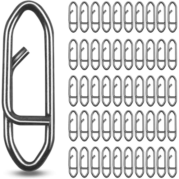 Fishing Snaps Power Clips,50pcs/100pcs Stainless Steel Speed Clip for Fishing Lure Quick Change,Crankbait Popper Lures Quick Snap Connector Tackle Saltwater Freshwater