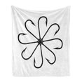 thumbnail image 1 of Fishing Soft Flannel Fleece Throw Blanket, Flower Shaped Artisan Steel Multi Hook Gaff in Row New Needle Device Print, Cozy Plush for Indoor and Outdoor Use, 60" x 80", White and Black, by Ambesonne, 1 of 5