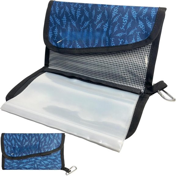 Fishing Soft Lure Storage Binder Bag, Plastic Organizer Wallet Case with 6 Transparent Pocket Sleeves for Worm Rigs Lines, Durable Tackle Accessory for Saltwater Freshwater