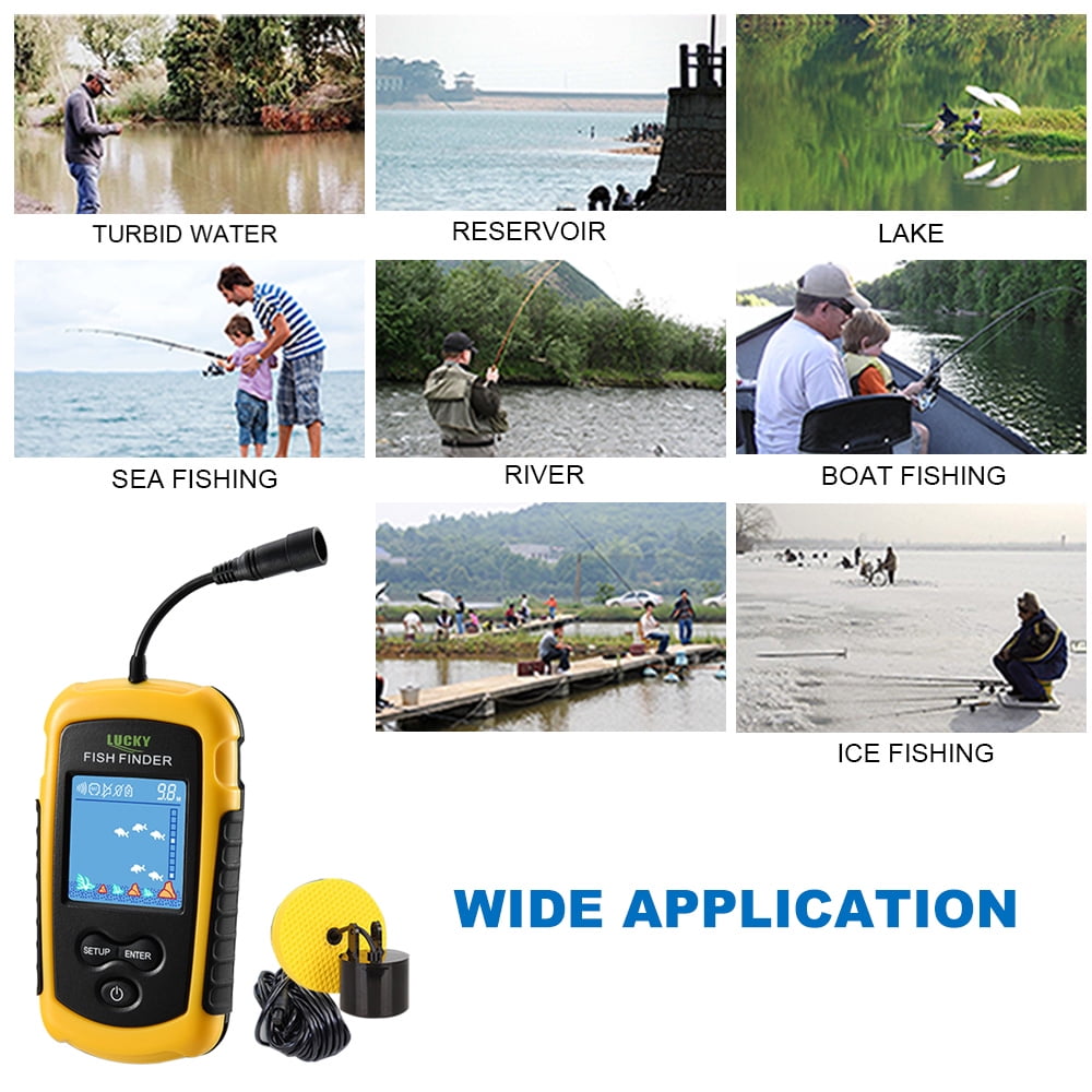 Fishing ,Sounders Portable Sonar 100m Sonar Sounders Screen Portable Wired Fish 100m Sonar Portable Sonar Sounder Wired Fish 100m Color Screen Portable Lcd Color Screen Mewmewcat Huiop