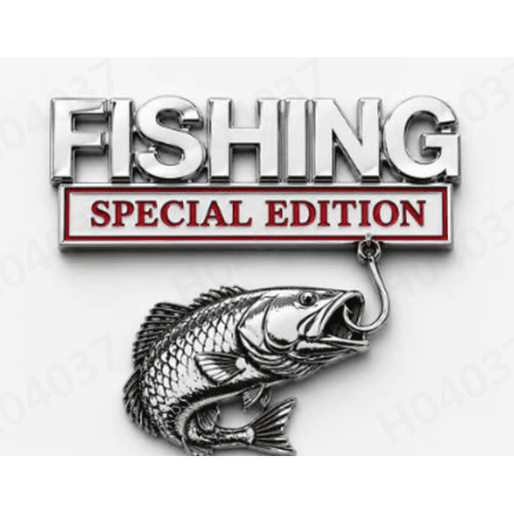 Fishing Special Edition Premium Metal Vehicle Emblem Badge, Chrome Fish Hook Design Emblem Decal, Fishing Vehicle Badge for Truck SUV Boat Trailer, Heartfelt Gift for Anglers & Outdoor Fishing Fans