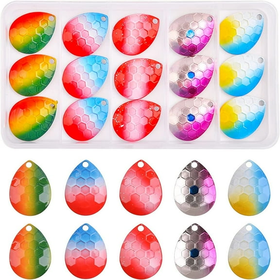 Fishing Spinner Blades Kit,50pcs Hammered Colorado Blades DIY Lure Making Supplies Mixed Colors Fishing Spoon Blades Spinner for Walleye Spinnerbaits Spoon Rig