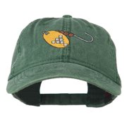 Fishing Spinner Embroidered Washed Cap - Dark Green OSFM