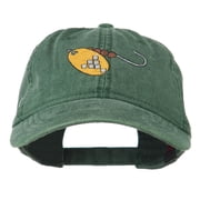 Fishing Spinner Embroidered Washed Cap - Dark Green OSFM