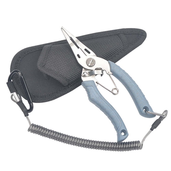 Fishing Split Ring Plier, Portable Fish Lip Gripper Pliers, Muti-Function Stainless Steel Fishing Tool for Cutting Ropes Removing Hooks