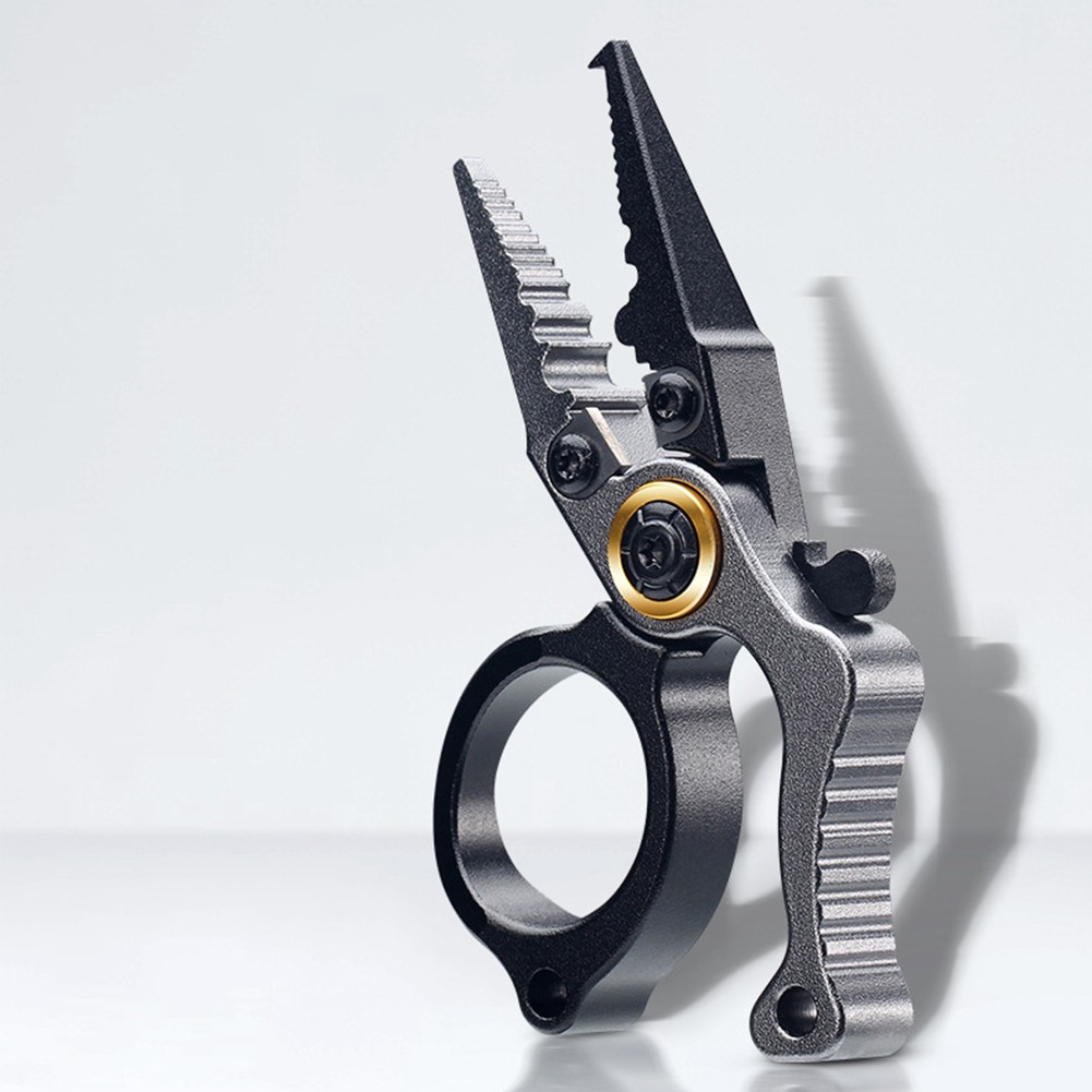 CRAZY SHARK Aluminum Fishing Pliers - Saltwater Resistant, Tungsten Carbide Cutters, Split Ring Tool With Sheath