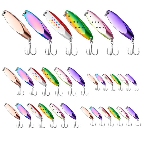 Fishing Spoons Lures Brightly Metal Casting For Bass Trout