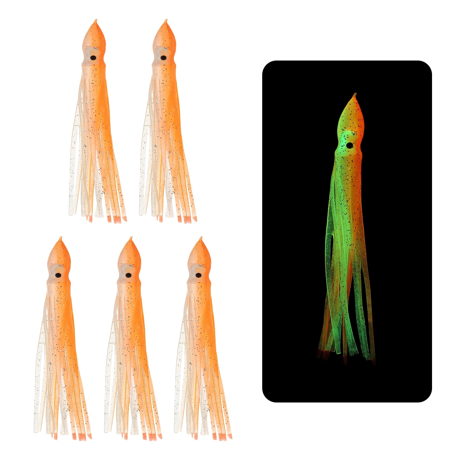 Fishing Squid Skirts Glow Soft Plastic Trolling Lures Fit for Bass