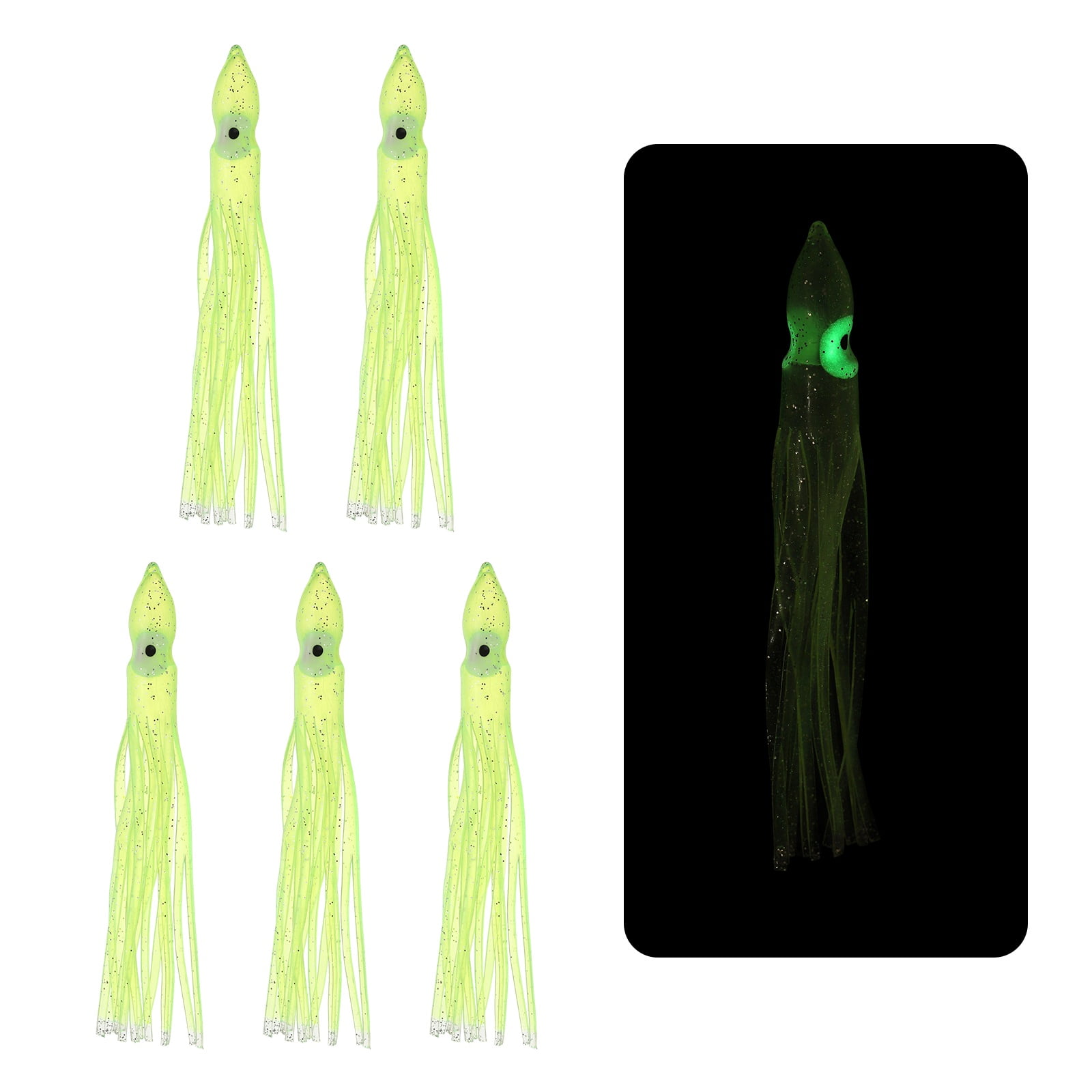 Fishing Squid Skirts Glow Soft Plastic Trolling Lures Fit for Bass