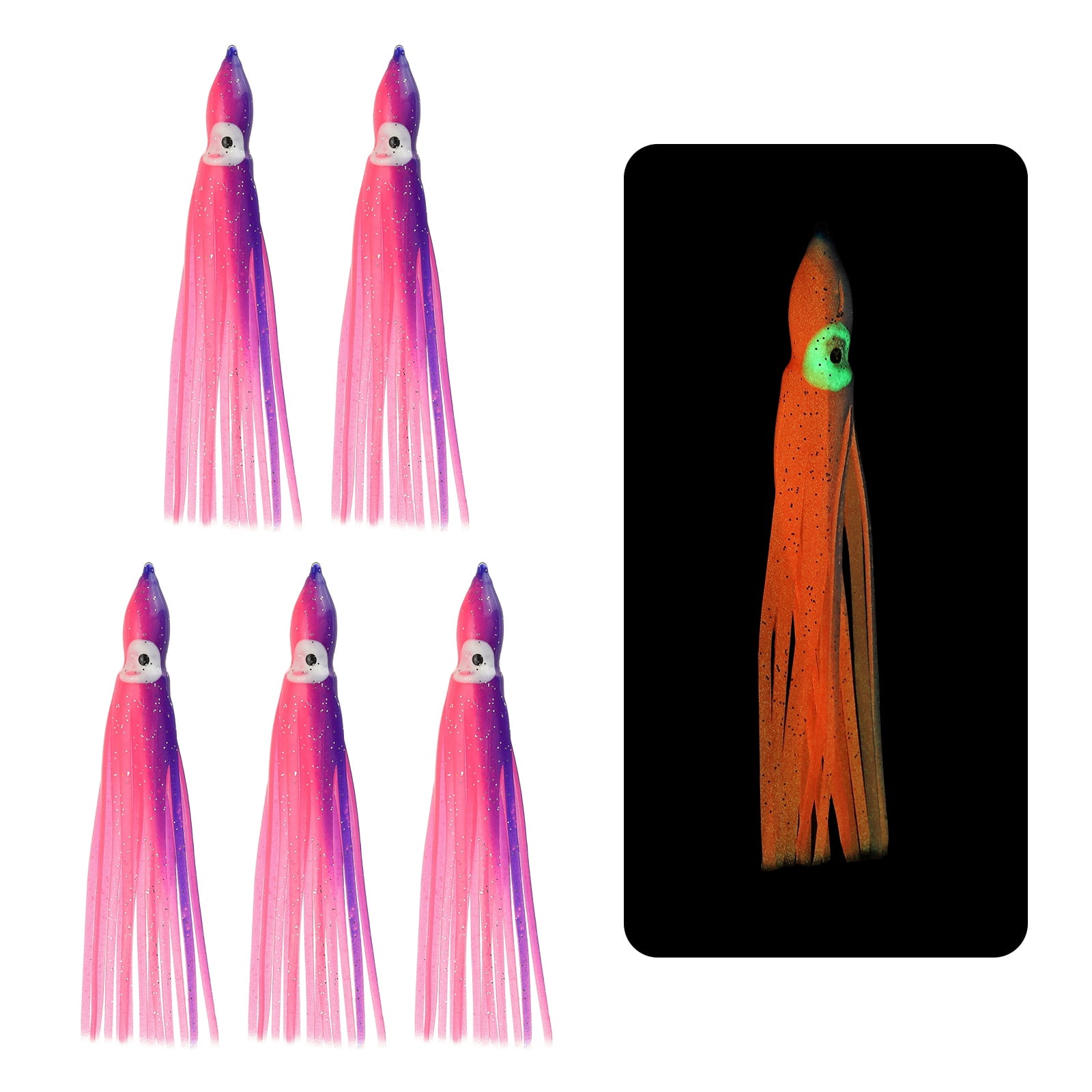 Fishing Squid Skirts Glow Soft Plastic Trolling Lures Fit for Bass