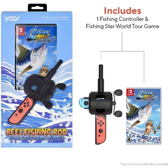 Reel Fishing Rod Bundle with Fishing Star World Tour for Nintendo Switch