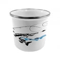 thumbnail image 1 of Fishing Steel Camping Mug, Big Pike Fish Catching Wobblers Reel Trap in River Raptorial Predator Hunting Print, Printed Thermal Cup for Camping and Outdoor Activities, by Ambesonne, 1 of 2
