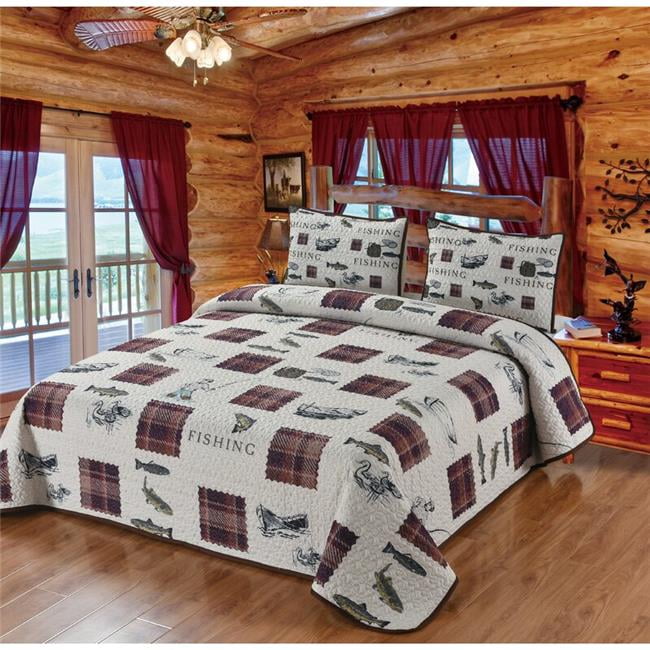 Fishing Delights 3-Piece Quilted Bedding Set GFTOMA1072 main image 1