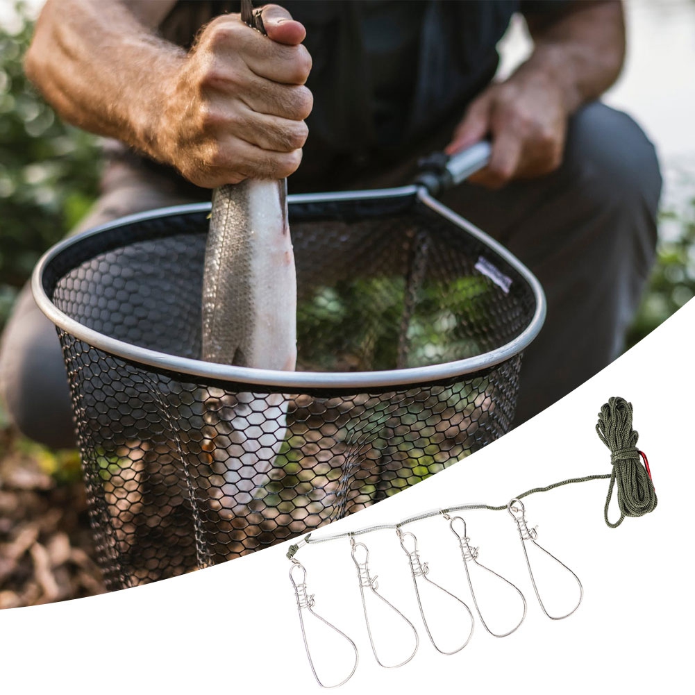 Fishing Stringer Stainless Steel Heavy Duty Fishing Catch Stringer With