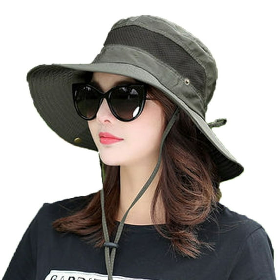 Fishing Sun Hat, Quick Dry Boonie Hats with Strap Beach Bucket Safari Hiking Hat