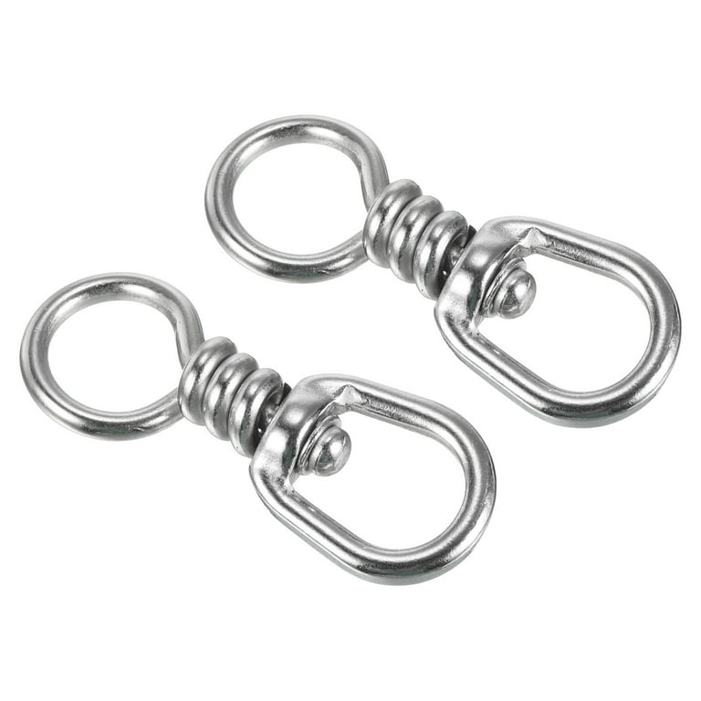 Uxcell Fishing Swivel, 165407lb Stainless Steel Hook Lure Connector for Saltwater Fishing, Silver, 2 Set