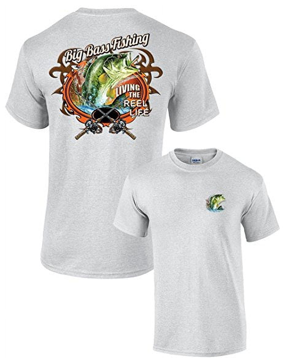 Trenz Shirt Company Fishing T-Shirt Big Bass Fishing, Men's, Size: XL, White