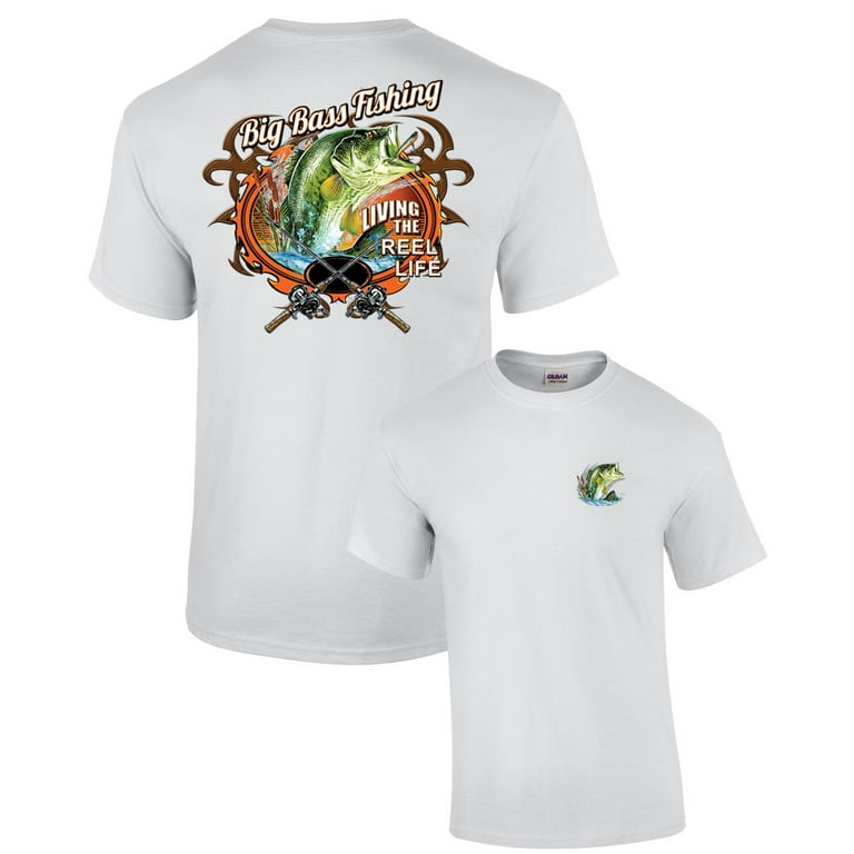Trenz Shirt Company Fishing T-Shirt Big Bass Fishing, Men's, Size: XL, White
