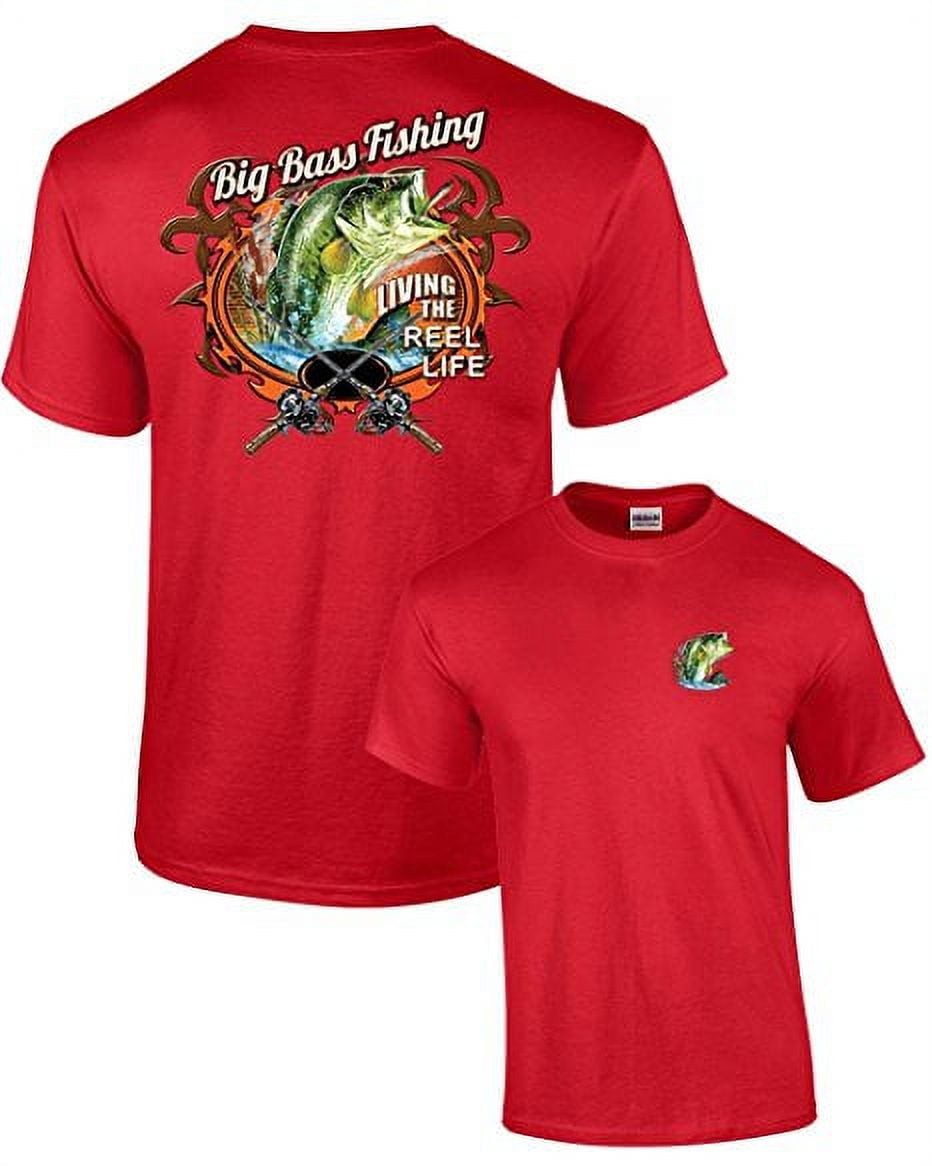 Fishing T-shirt Big Bass Fishing-sportsgray-4xl 