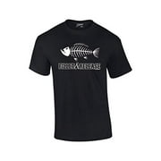 Fishing T-shirt Fillet and Release Fish Bones Tee Funny Humorous Fisherman Fish Tee Bass Trout Salmon Walleye Crappie-Black-XXXL