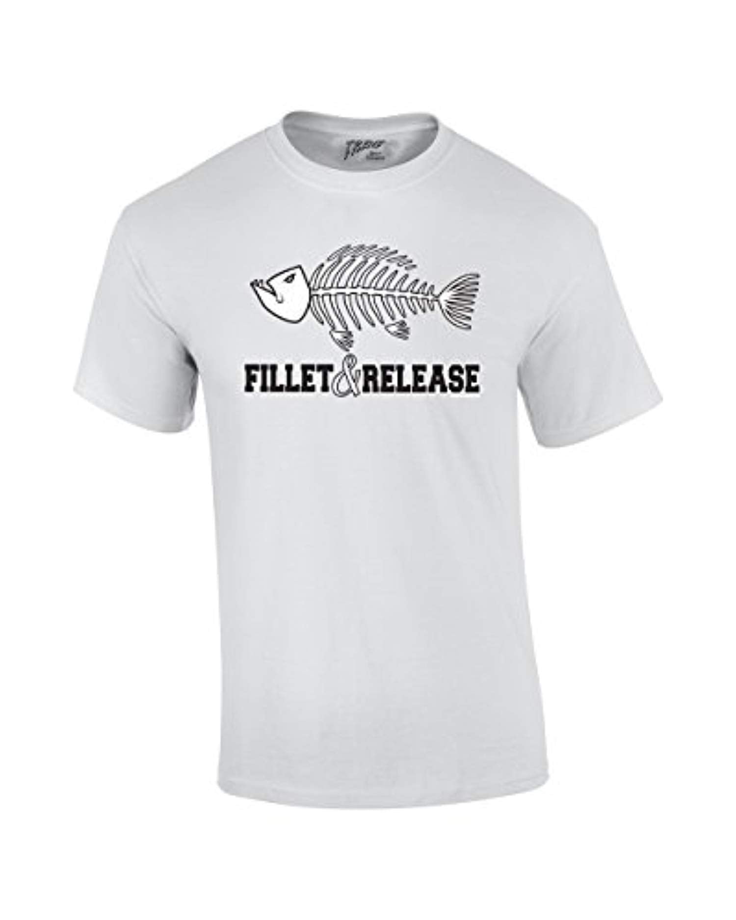 Fishing T-shirt Fillet and Release Fish Bones Tee Funny Humorous