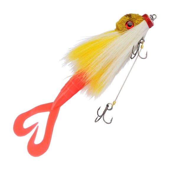 Klynovalu Mouse Shaped Lures Barbed Treble Hook Saltwater Resilient Fishing Tackle Accessories 40g 22cm Curl Tail Artificial Baits