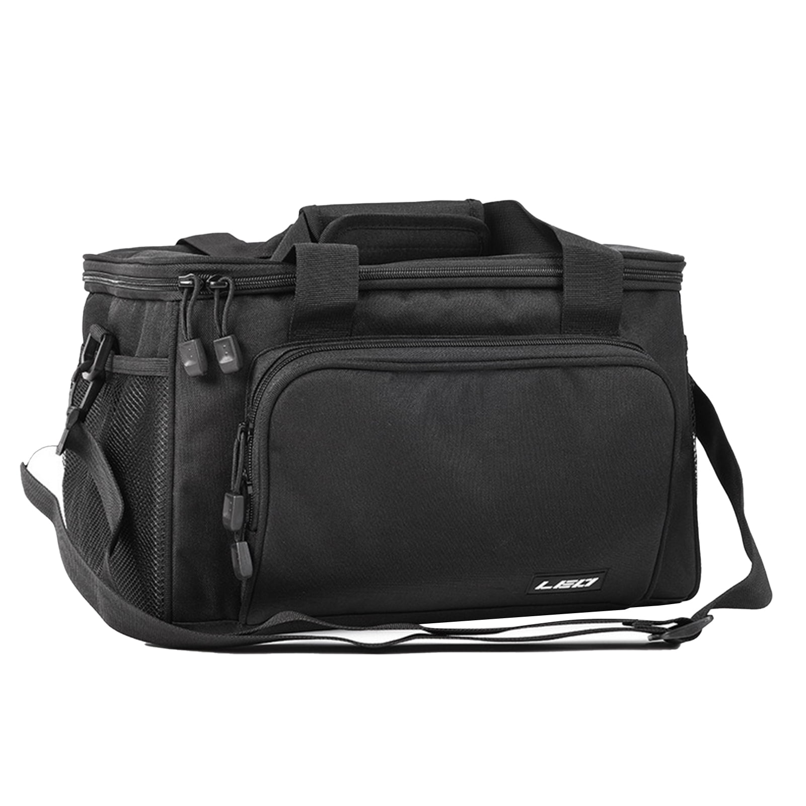 Fishing Tackle Bag Square Multi-pocket Smooth Zipper Adjustable Shoulder Strap Portable Large Capacity 600D Canvas Fishing Gear Hard Lure Storage Bag for Outdoor