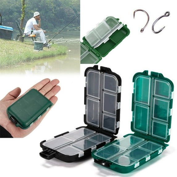 Fishing Tackle Box under $5! Xqxayjr Plastic Fishing Tackle Box, 10 Compartment Storage Box for Hooks Lures, Portable Organizer for Fishing Gear Accessories