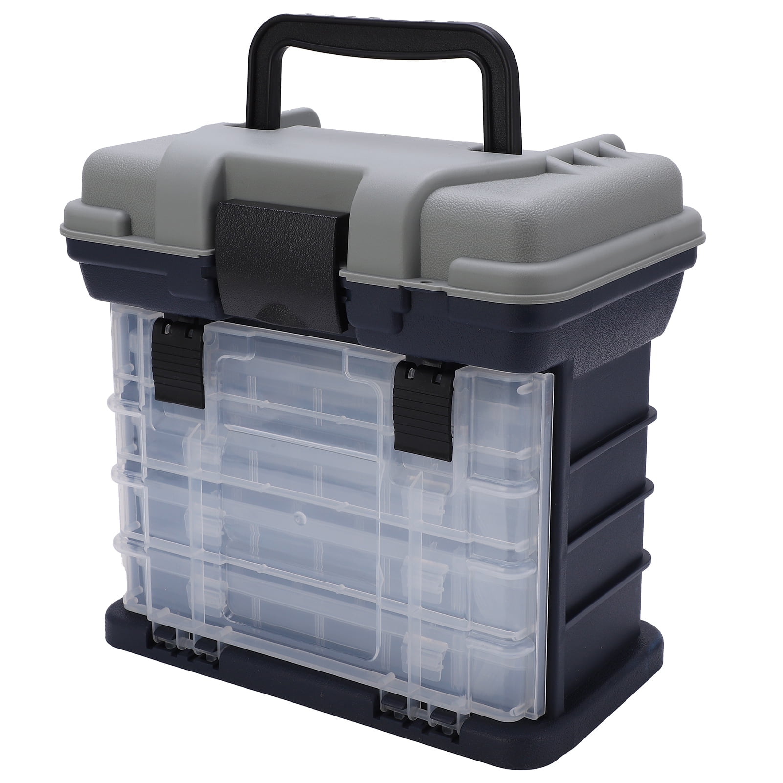 Fishing Tackle Box Kit,Fishing Tackle Box Portable 4 Layers Fishing Box Sea Boat Fishing Accessory Box Case With Handle Utility Box-Small Size for Fresh Water and Salt Water