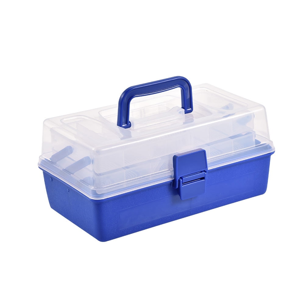 Fishing Tackle Box,Large 3 Layers Plastic Fishing Tackle Accessory Storage Holer Box for Lures Hooks
