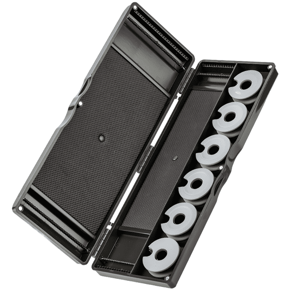 Fishing Tackle Box Multi-Functional Carp Rig Storage Case With Foam Roller Double-Sided Large Capacity Organizer Magnetic Closure Built-in 29Cm Ruler For Anglers Black