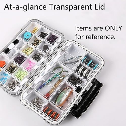 Fishing Tackle Box Organizer Portable Waterproof, Airtight Anti-wear Tackle Storage Boxes with Adjustable Dividers, Fishing Tackle and Gear Box Container for Lures and Accessories
