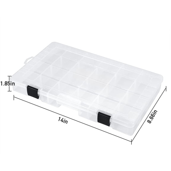 Fishing Tackle Boxes 3600 3700 Trays With Adjustable Dividers Clear Plastic Box Organizer Storage For Lure Bait Hook Craft Beads Earring Container 3 Or 4 Packs