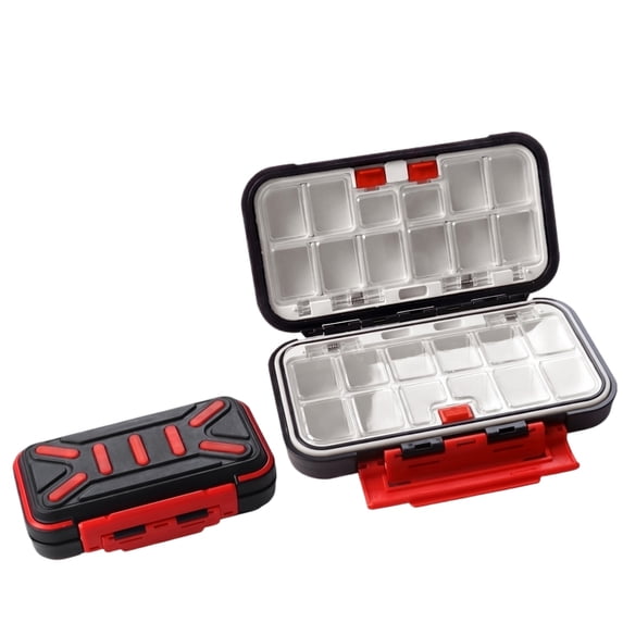 Fishing Tackle Organizer Box Medium, Multi-Compartment Storage Container for Hooks Lures Weights, Durable Plastic Fishing Accessory Case for Anglers - Customizable Dividers for Easy Access