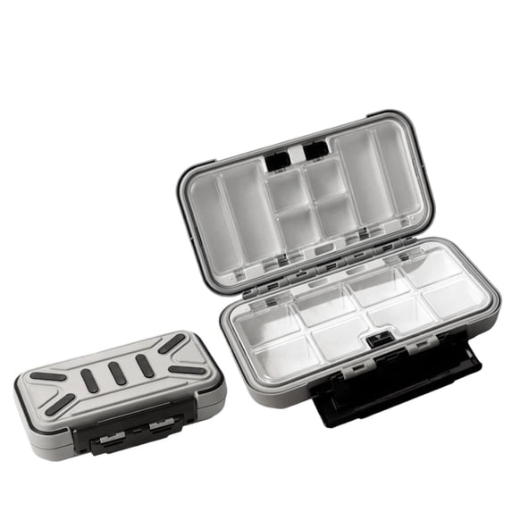 Fishing Tackle Organizer Box Medium, Multi-Compartment Storage Container for Hooks Lures Weights, Durable Plastic Fishing Accessory Case for Anglers - Customizable Dividers for Easy Access