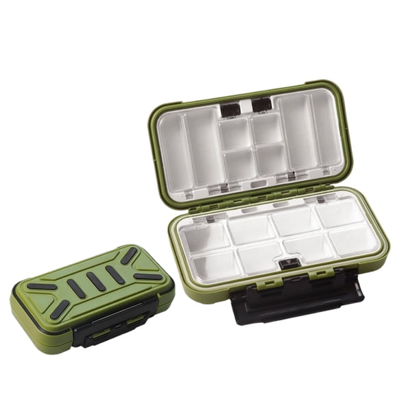 Fishing Tackle Organizer Box Medium, Multi-Compartment Storage Container for Hooks Lures Weights, Durable Plastic Fishing Accessory Case for Anglers - Customizable Dividers for Easy Access