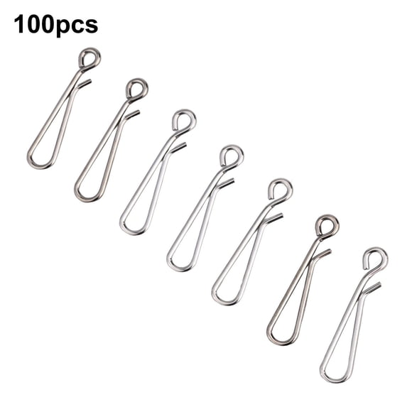 Fishing Tackle Stainless Steel Rig Clips Snap Weight Bait Swivels pack of 100